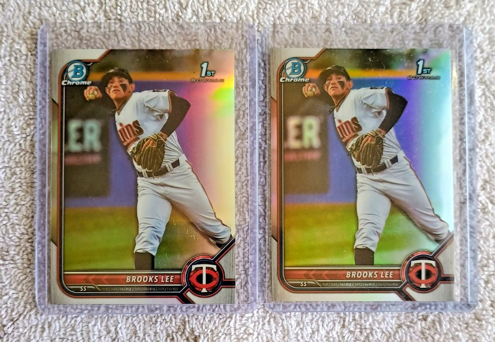 2 BROOKS LEE 2022 BOWMAN CHROME MEGA MOJO REFRACTOR RC LOT # BDC1253 TWINS