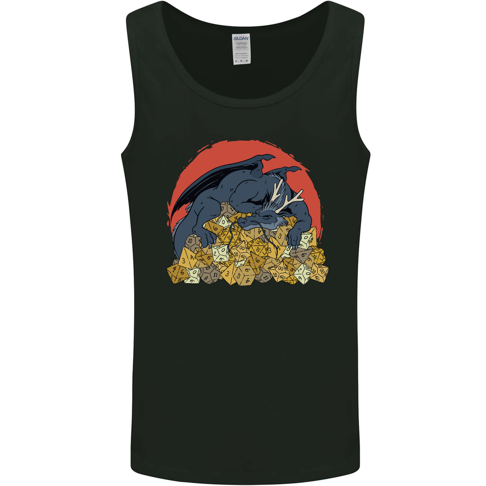 RPG Sleeping Dragon Roleplay Games Dice Mens Vest Tank Top