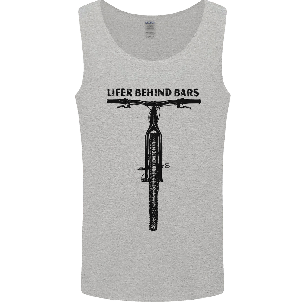 Lifer Behind Bars Funny Cycling Cyclist Mens Vest Tank Top