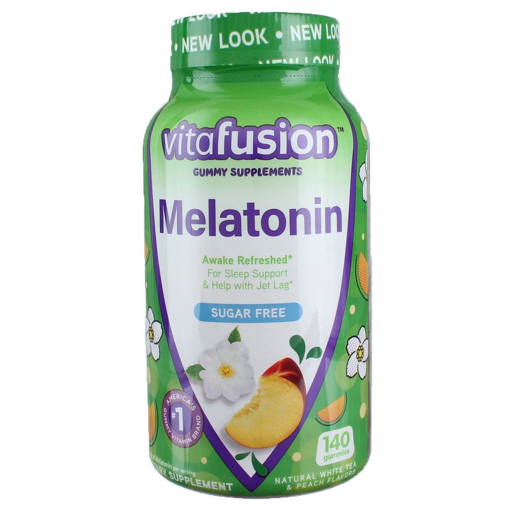 Vitafusion Melatonin 3mg Gummies 4 Pack 140ct Natural White Tea Peach