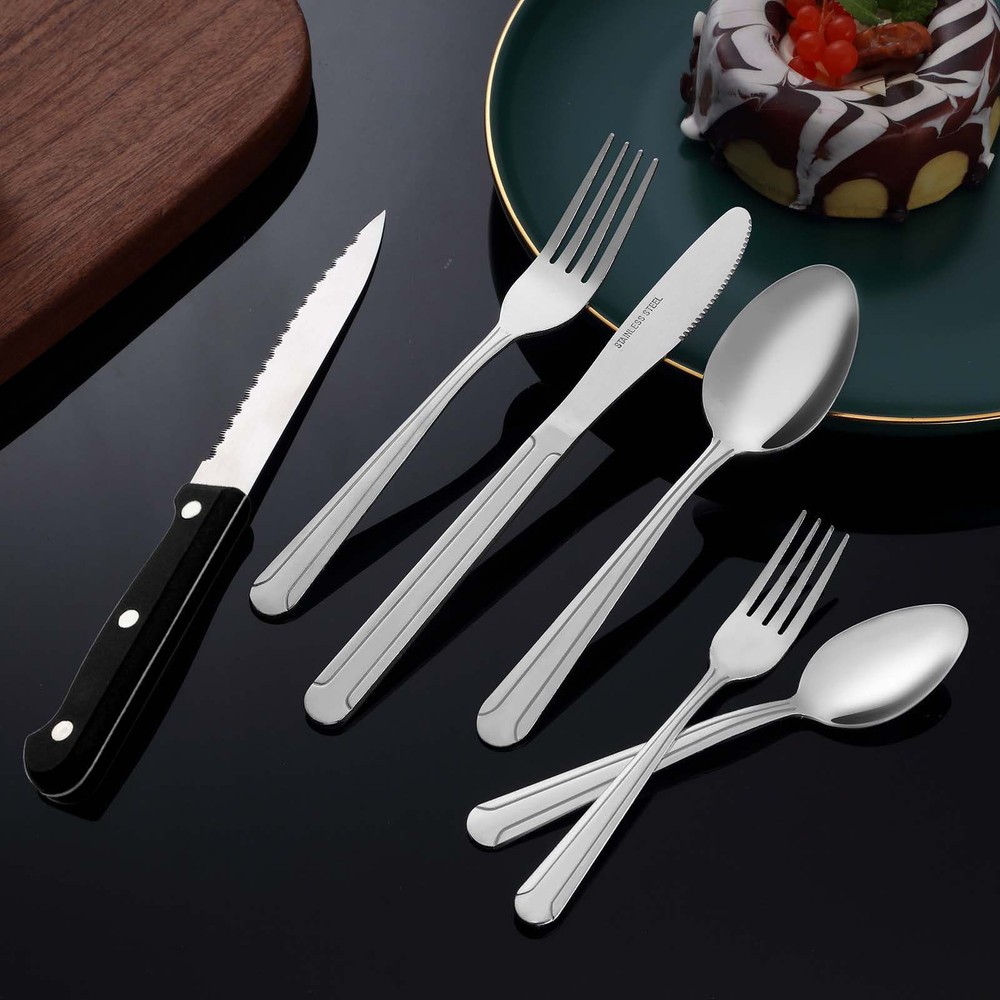 72 Pcs Flatware Set for 12 Mirror Polished Tableware Set for Home Entertaining