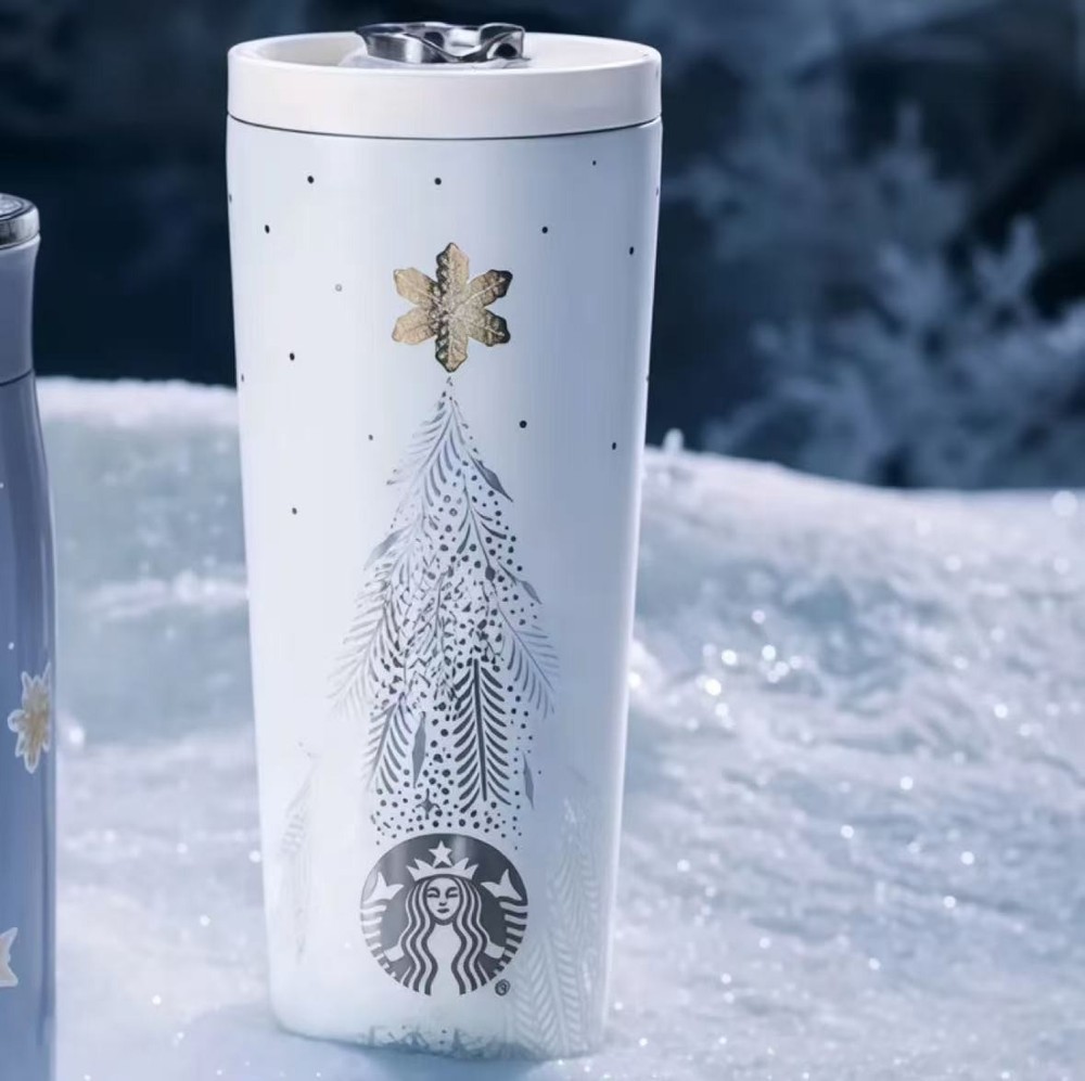 Starbucks China 2025 Winter Snow Series 24oz cup With Christmas Tree Pattern