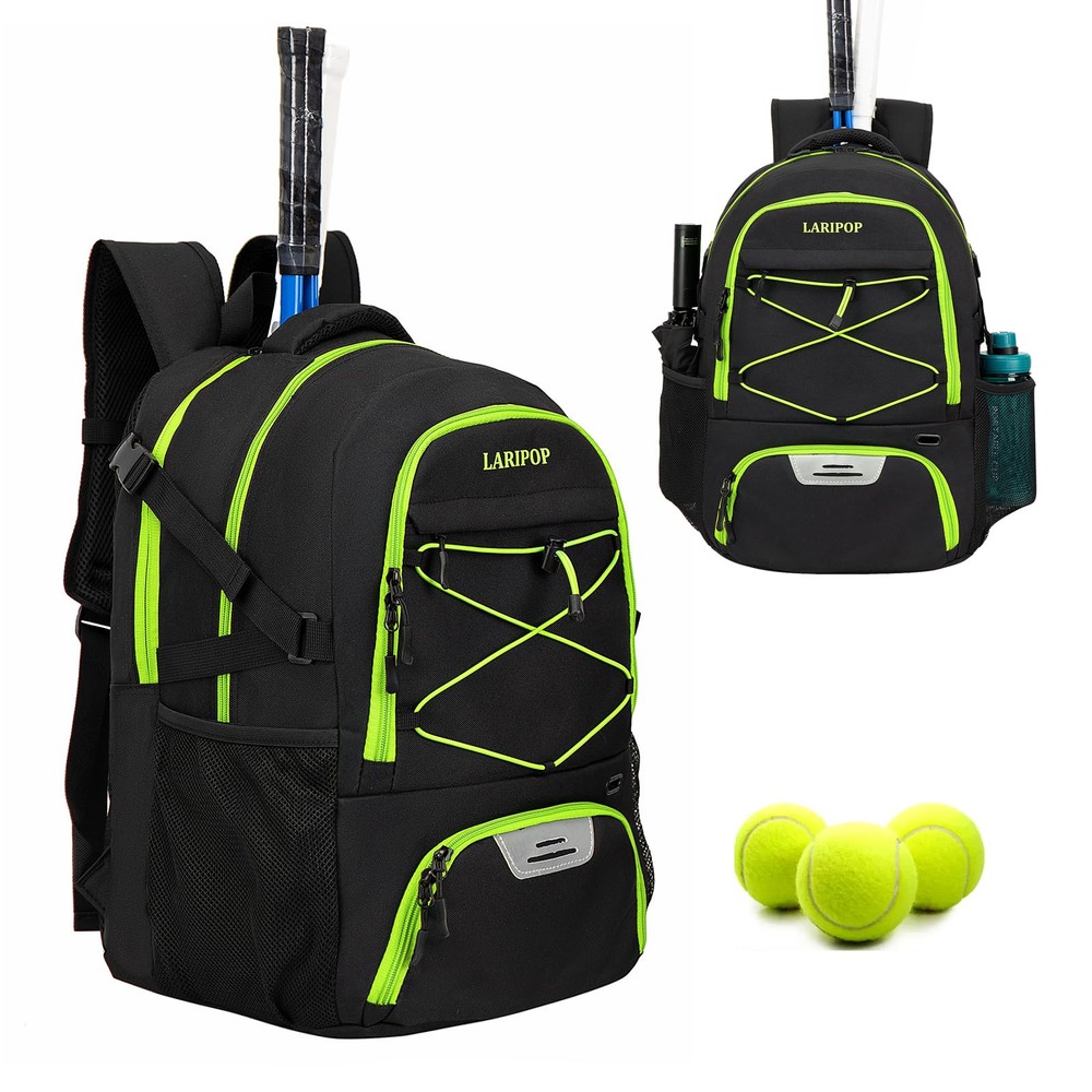Tennis Bag Tennis Backpack for Women and Men 2 Rackets with Separate Shoe Com...