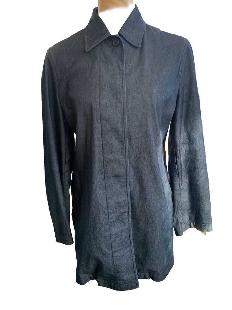 VTG Lauren Ralph Lauren Lightweight Blue Button Front Placket Jacket Womens Size P/M