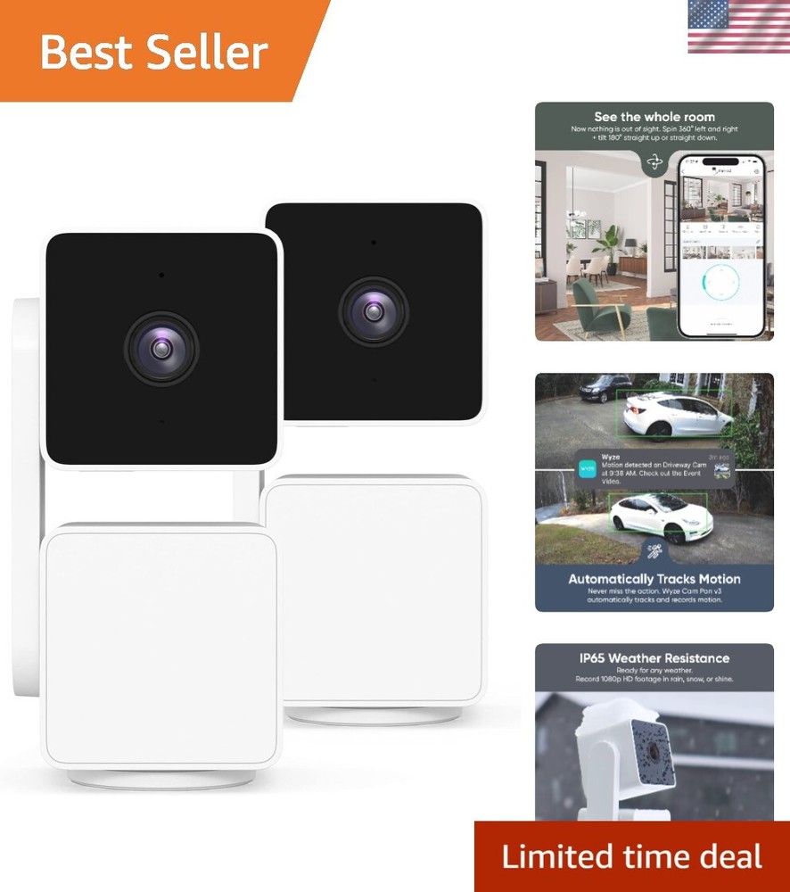 Cam Pan v3 Indoor/Outdoor IP65-Rated 1080p Pan/Tilt/Zoom Wi-Fi Smart Home Sec...