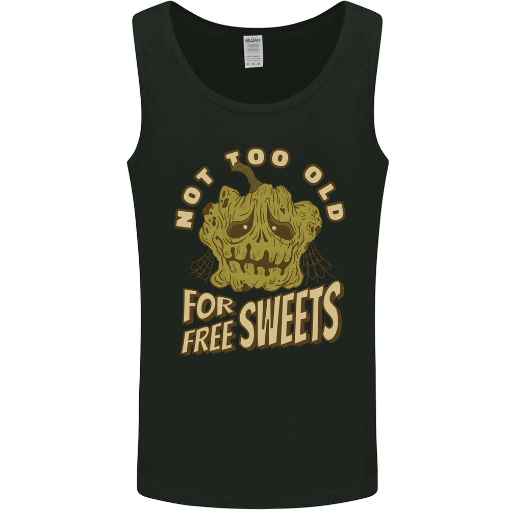 Halloween Not Too Old for Free Sweets Mens Vest Tank Top