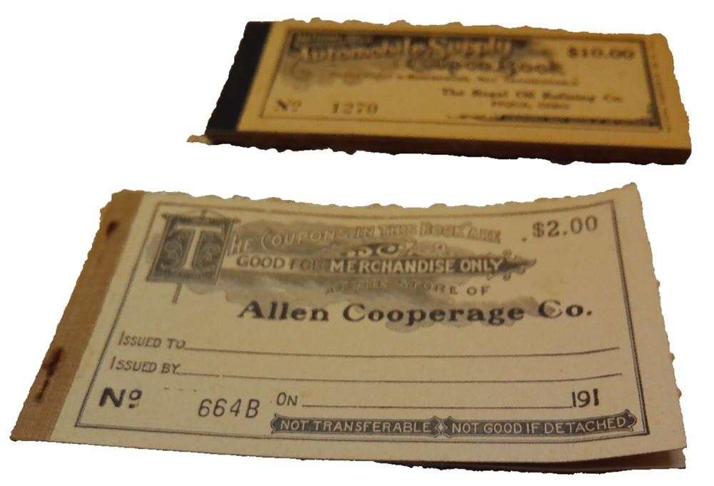 Automobile merchandise coupon book 1920s era Allen Cooperage Regal Oil OH lot 2-image