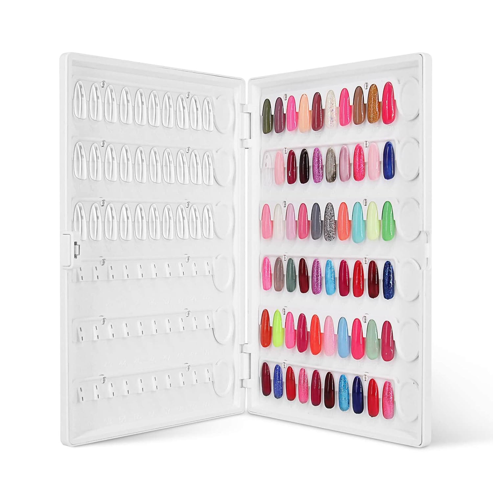 Nail Color Display Book Nail Swatch, C10 Plastic Nail Sample Display Book Nail G