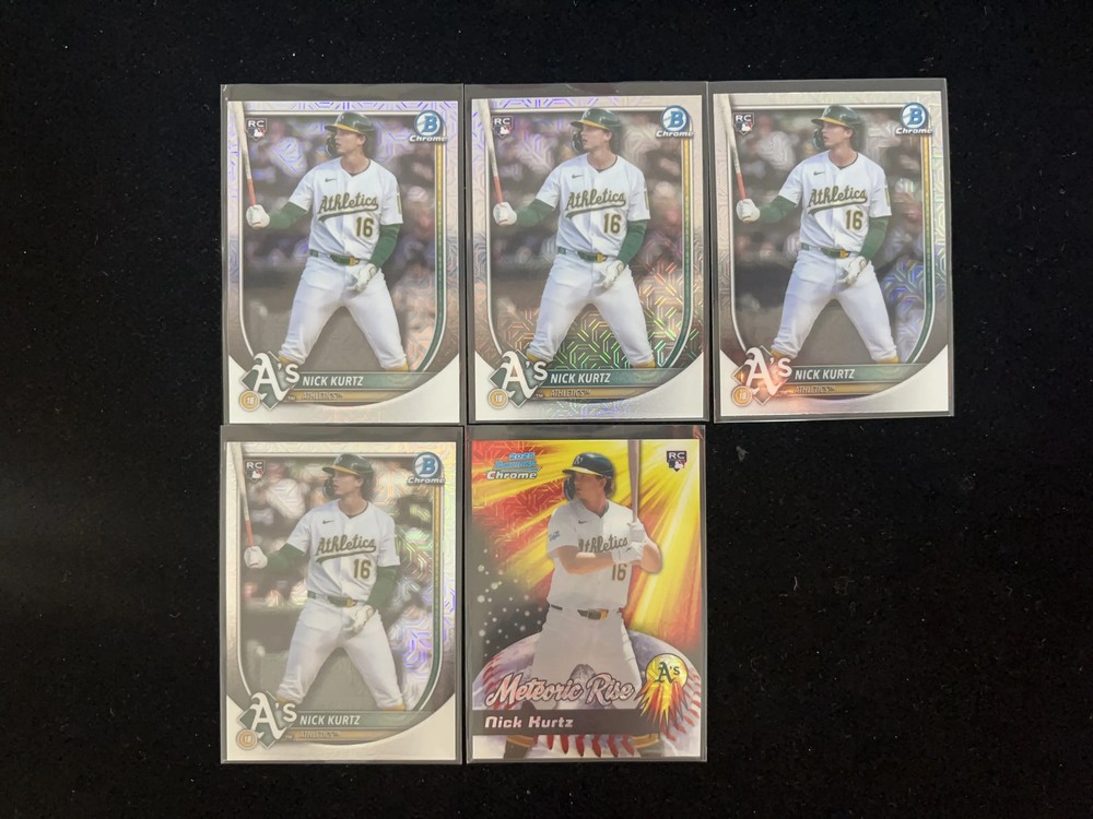 2025 Topps Bowman Chrome Mojo Nick Kurtz RC Rookie Athletics Lot*5 HD