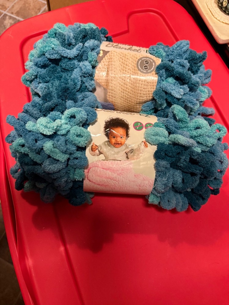 Yarnspirations Bernat Alize Blanket EZ Yarn, Seaport Teals, 2 Skeins