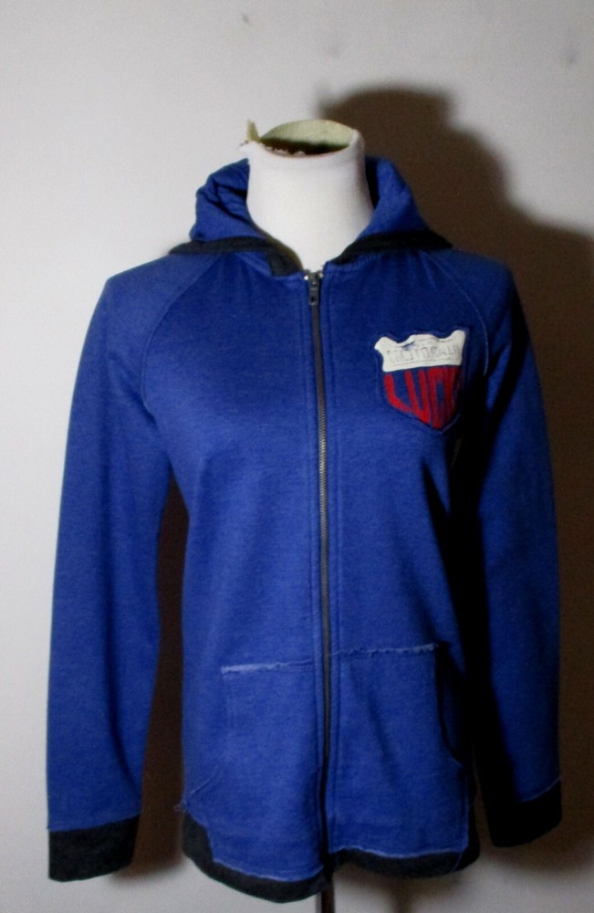 LUCKY BRAND Blue Full Zip Hoodie Sweatshirt Size M