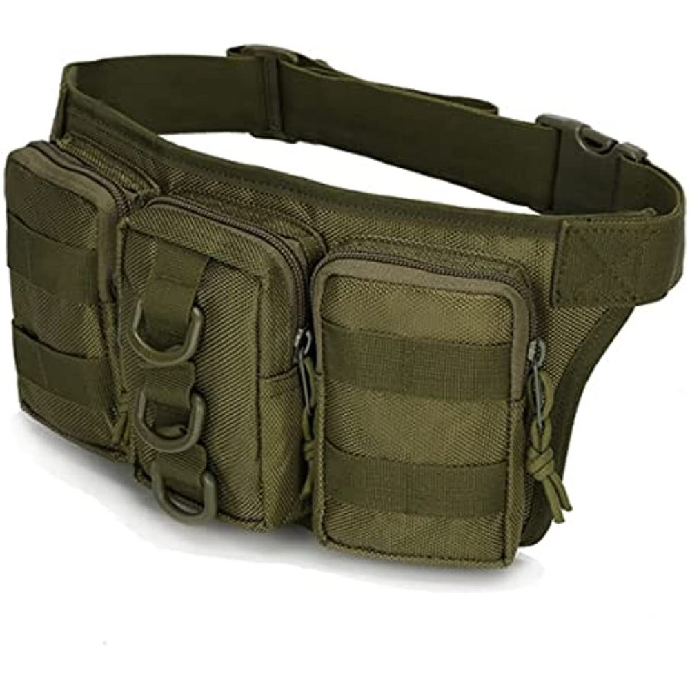 Tactical Waist Bag Molle Pouch with 4 Pockets for Outdoor Military Use