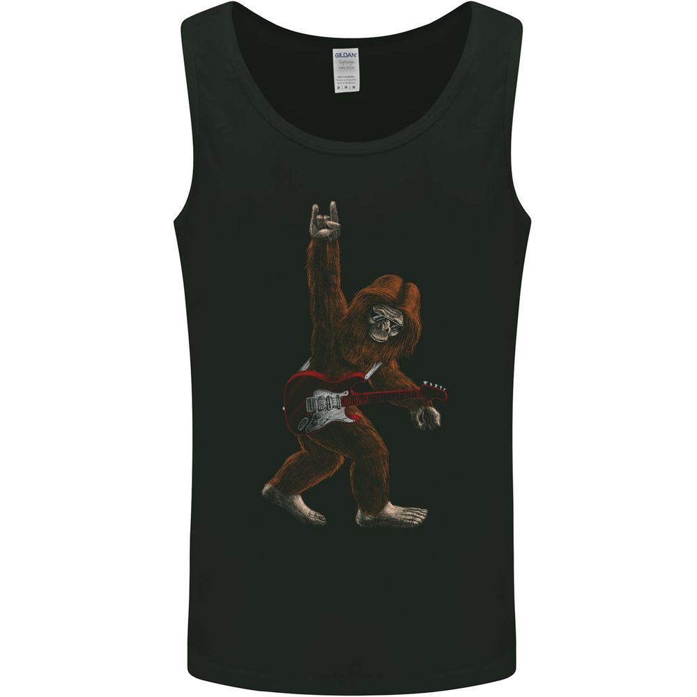 Bigfoot Rocks Funny Rock n Roll Guitar Music Mens Vest Tank Top