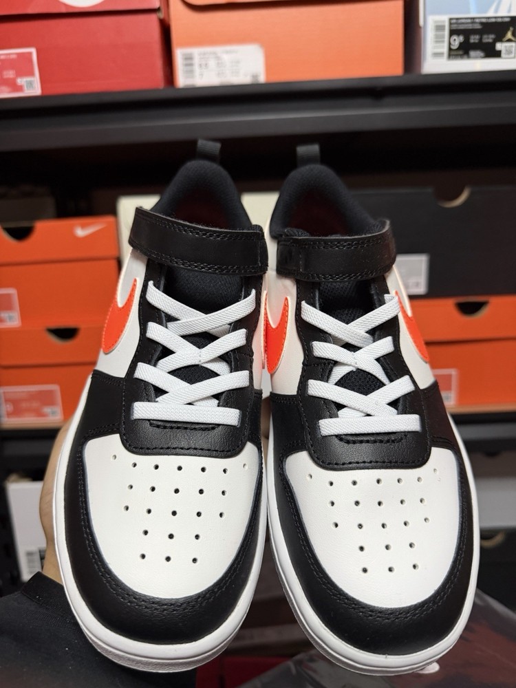Size 3 (PS) - Nike Court Borough 2 Low White Black Orange