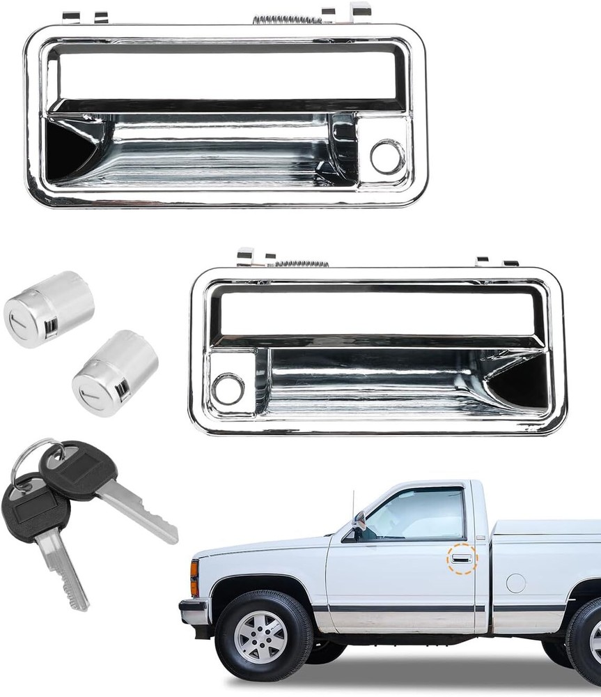 Chome Outside Door Handle w/ Lock Cylinder for Chevrolet 88-94 C1500 GMC K1500
