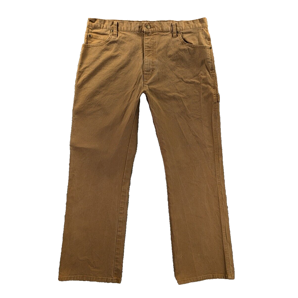 Dickies Carpenter Pants 36x30 Mens Brown Straight Leg Cotton Canvas Workwear Durable Comfort Fit