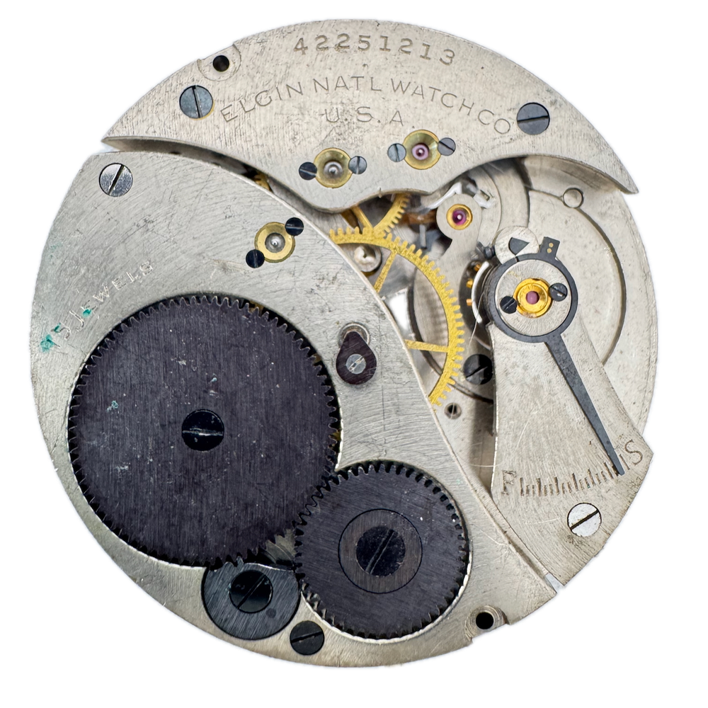 1944 Elgin Jitterbug 15J Antique Mechanical Pocket Watch Movement 16s 582