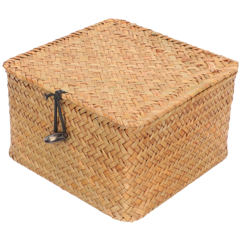 Handwoven Wicker Storage Bins Small Gadget Holder Lightweight Box