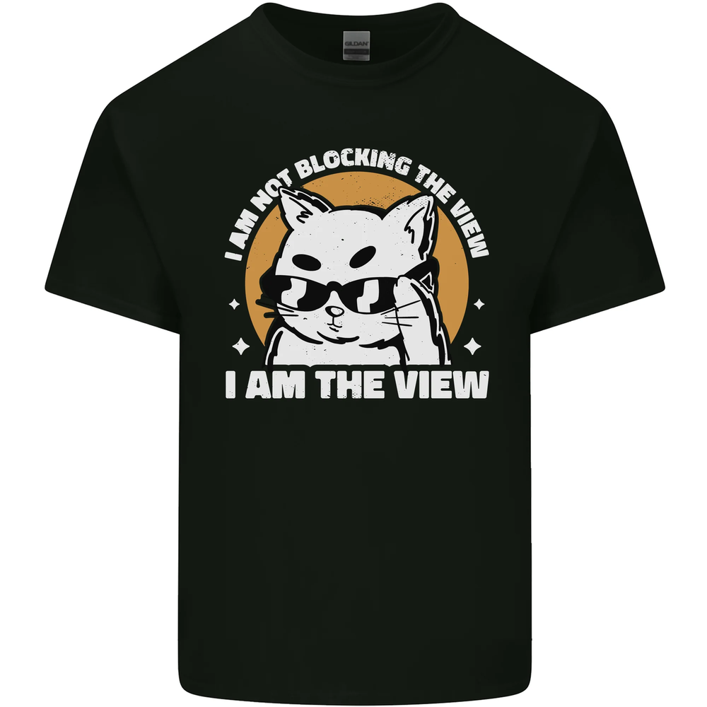 Funny Cat I am the View Mens Cotton T-Shirt Tee Top