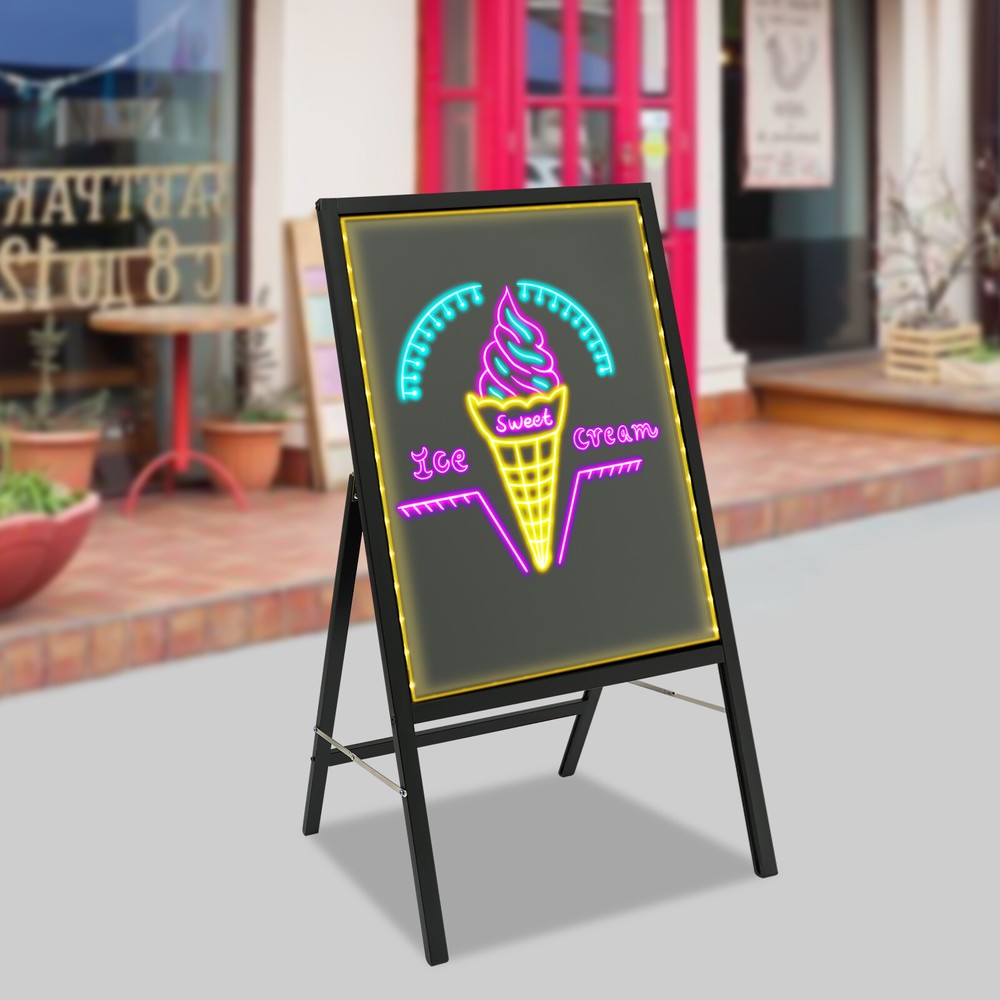 LED Message Writing Board,50*70cm Illuminated Erasable Menu Board Sign 7 colors