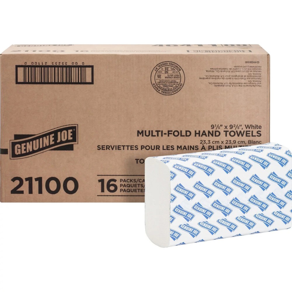 4000 White Paper Multifold Towels Bulk C-Fold Recycled Fiber Genuine Pack of 16