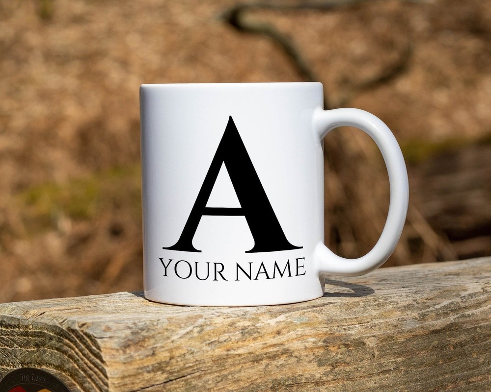 Monogram Premium Personalized Initial Coffee Mug Teacup. Perfect Gift For