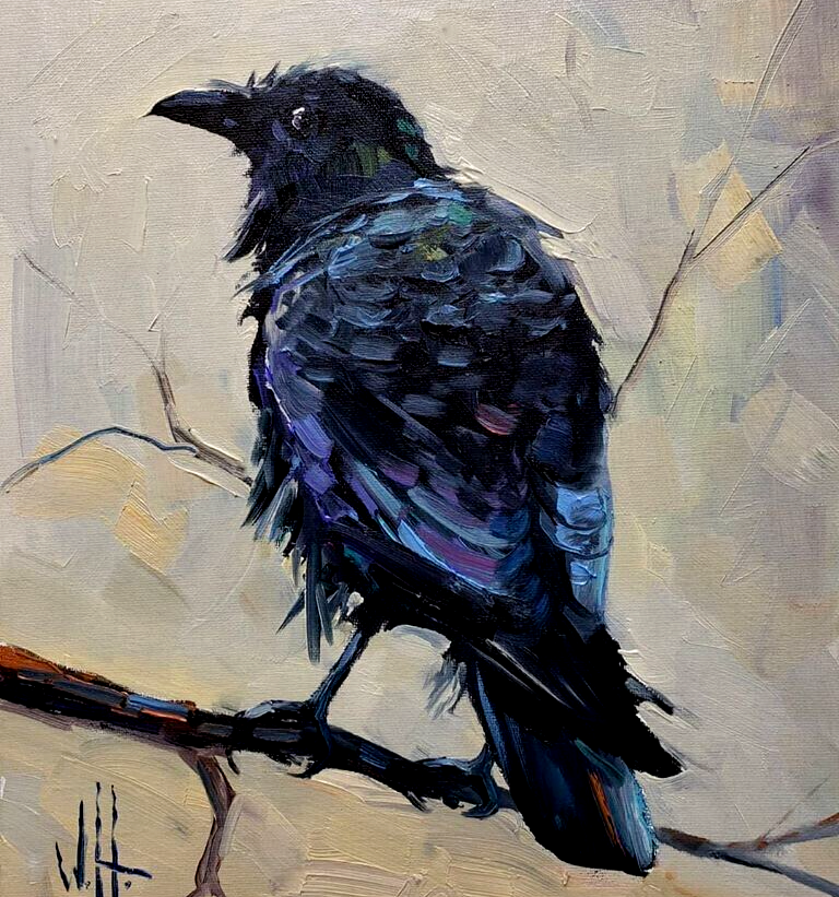 Expressionist Canvas PRINT Art Studio Hawkins Raven Tonalist Reproduction R34