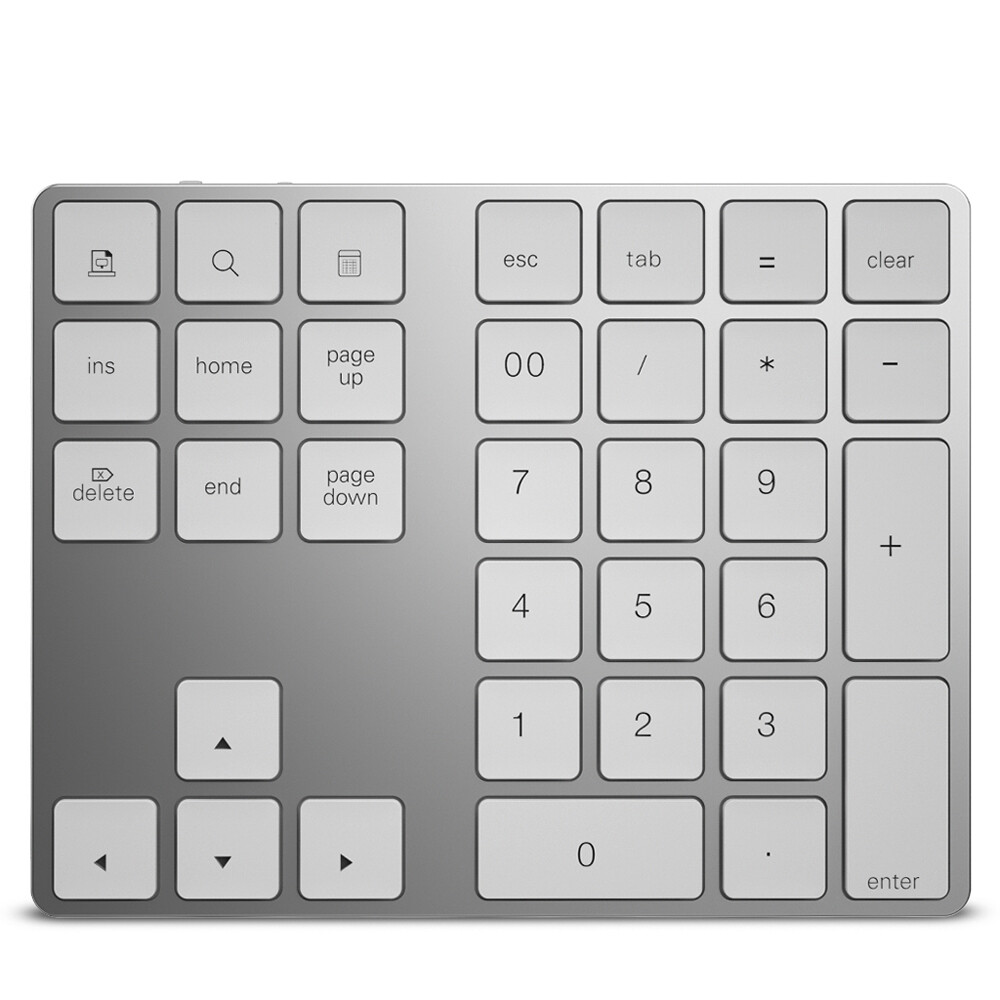 Premium 34-Key Aluminum USB Numeric Keypad with Built-in USB