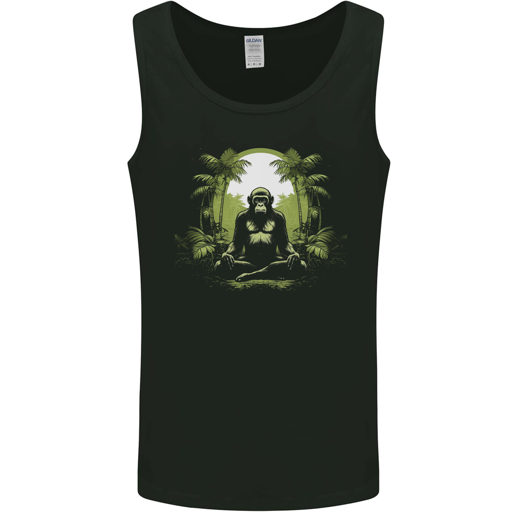 Meditating Monkey Spiritual Yoga Mens Vest Tank Top