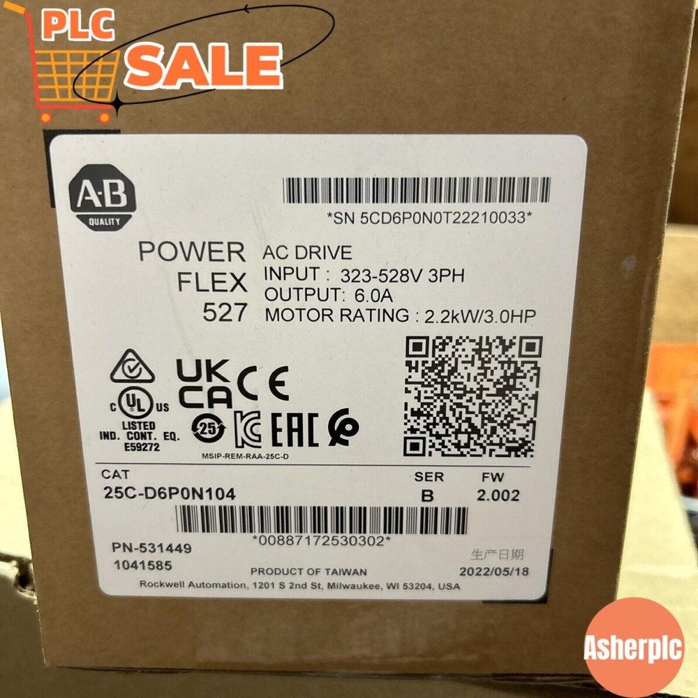 Allen Bradley BRAND New 25C-D6P0N104 PowerFlex 527 AC Drive Fast Ship US