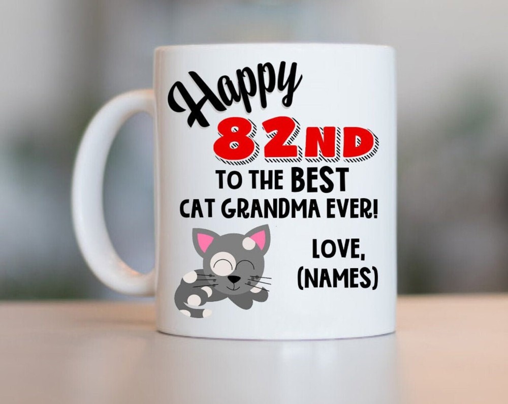 82nd Cat Grandma Birthday Cat Grandma 82nd Birthday 82nd Birthday Gift For Cat