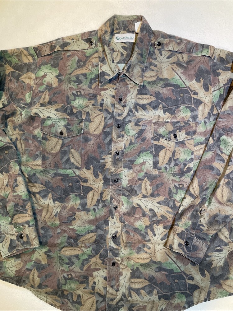 Vintage Camouflage Shirt Gander Mountain Mens Size 4XL Hunting Realtree Camo USA