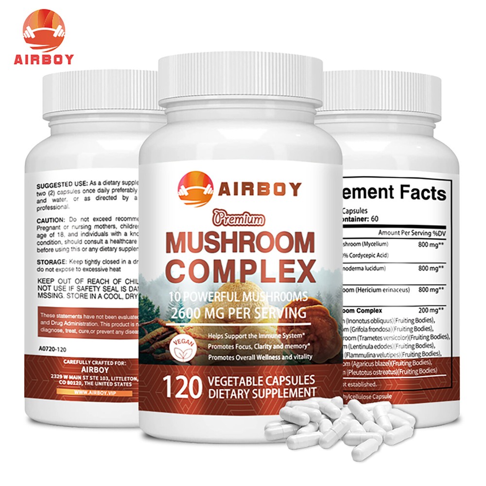 Mushroom Complex - Lions Mane,Reishi,Shiitake - Memory, Nootropic, Gluten-Free
