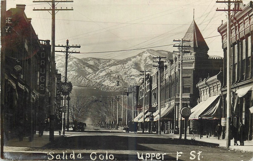 1910 Salida Colorado Upper F Street RPPC Postcard 25-1774
