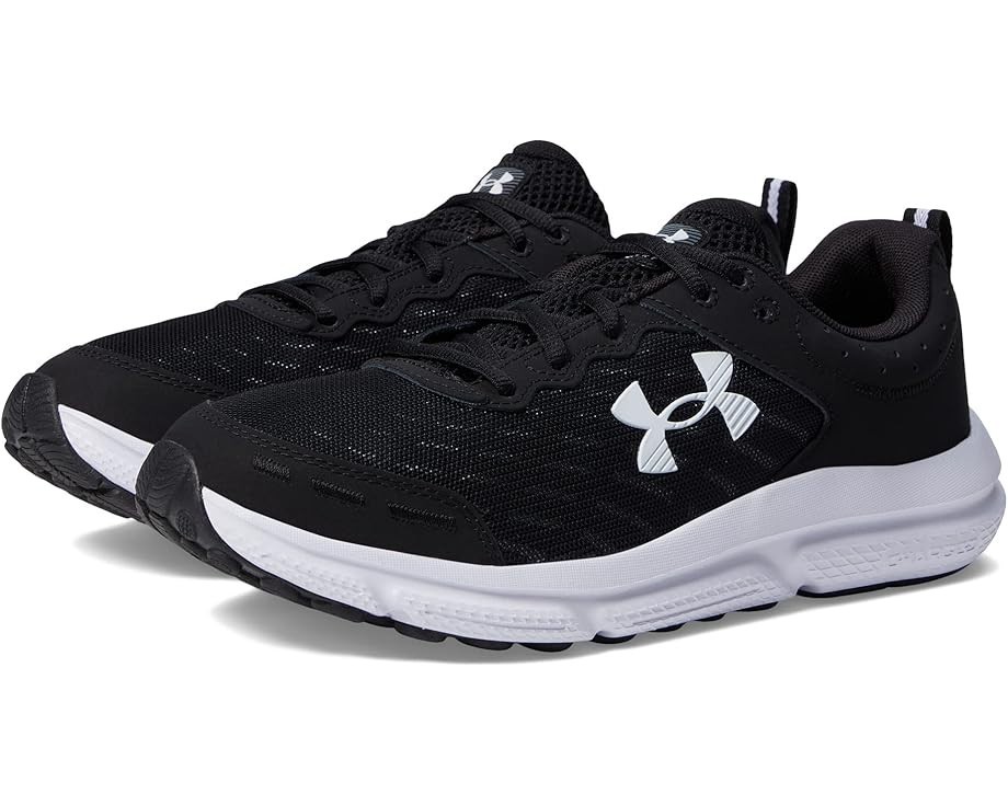 New! Men'sUnder Armour  Charged Assert 10 Shoe Flash Sale Black / White-image