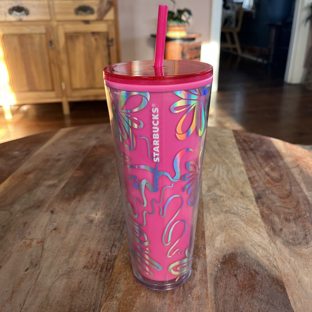 Starbucks Pink Ribbon Color Changing 24oz Venti Valentine Tumbler