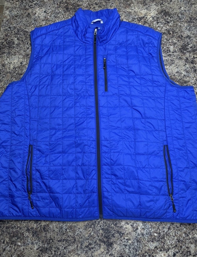 Cutter & Buck Full Zip Blue Vest Mens 4XB Puffer CB Weather Tec Warm Comfy-RARE