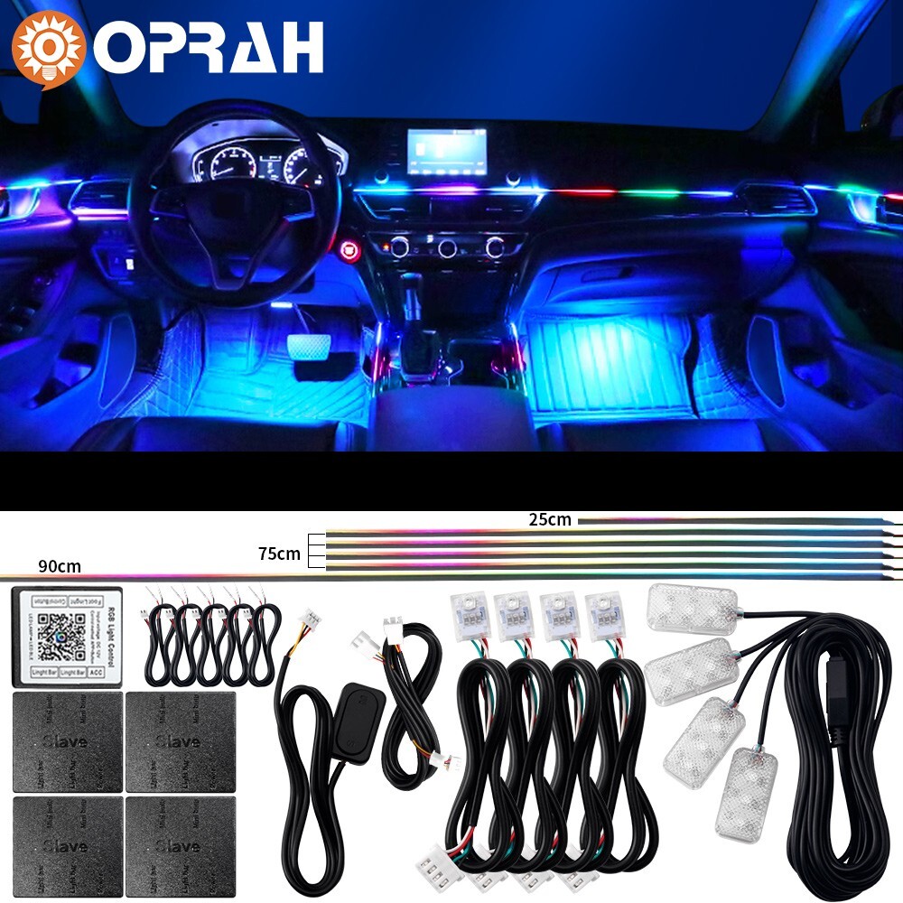 14M RGB Car Interior Multicolor Ambient LED Strip Light Symphony Atmosphere Lamp