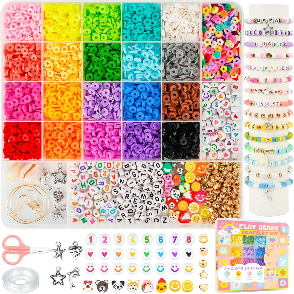 5000Pcs Preppy Clay Beads Bracelet Making Kit for Jewelry Crafting Beginners