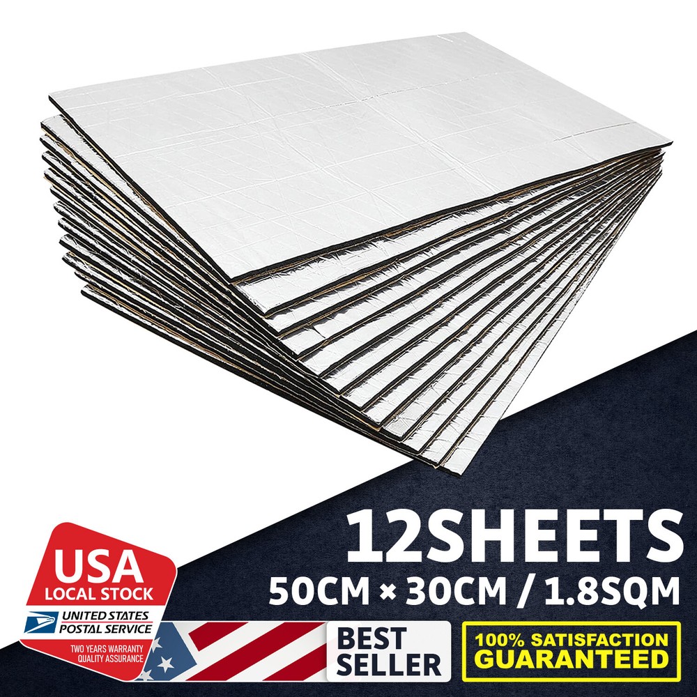 Self-adhesive 20x12 sound insulation mat for easy heat shield installation