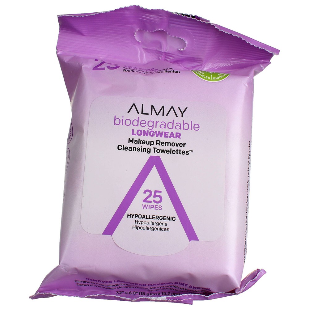 4 Pack Almay Longwear Makeup Remover Towelettes, 25 Ct