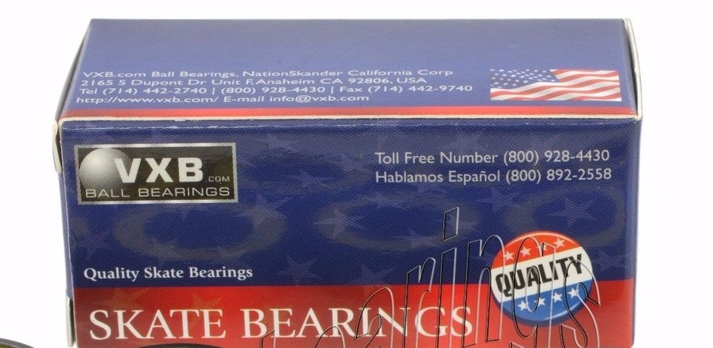 608B-2RS Sealed Black Bearing with Bronze Cage and white Seals 8x22x7mm