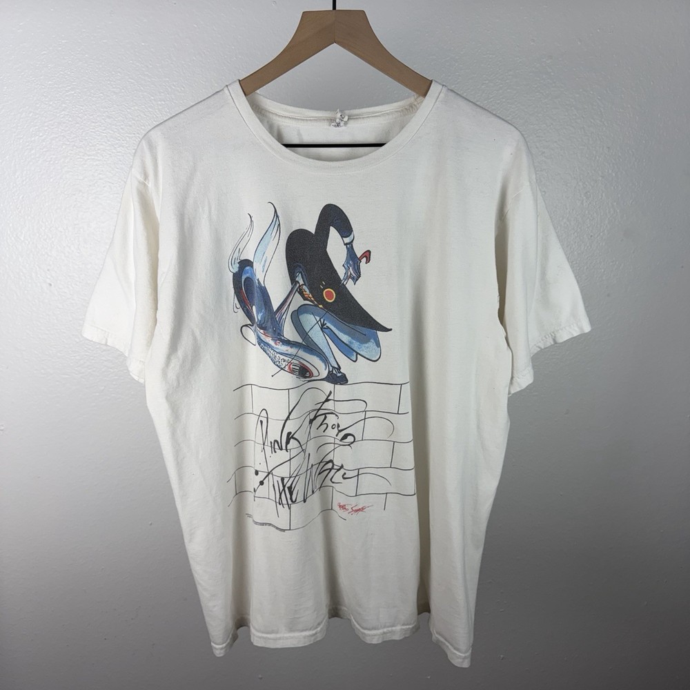 Vintage Y2K Pink Floyd The Wall 2011 Officially Licensed White T Shirt Size XL
