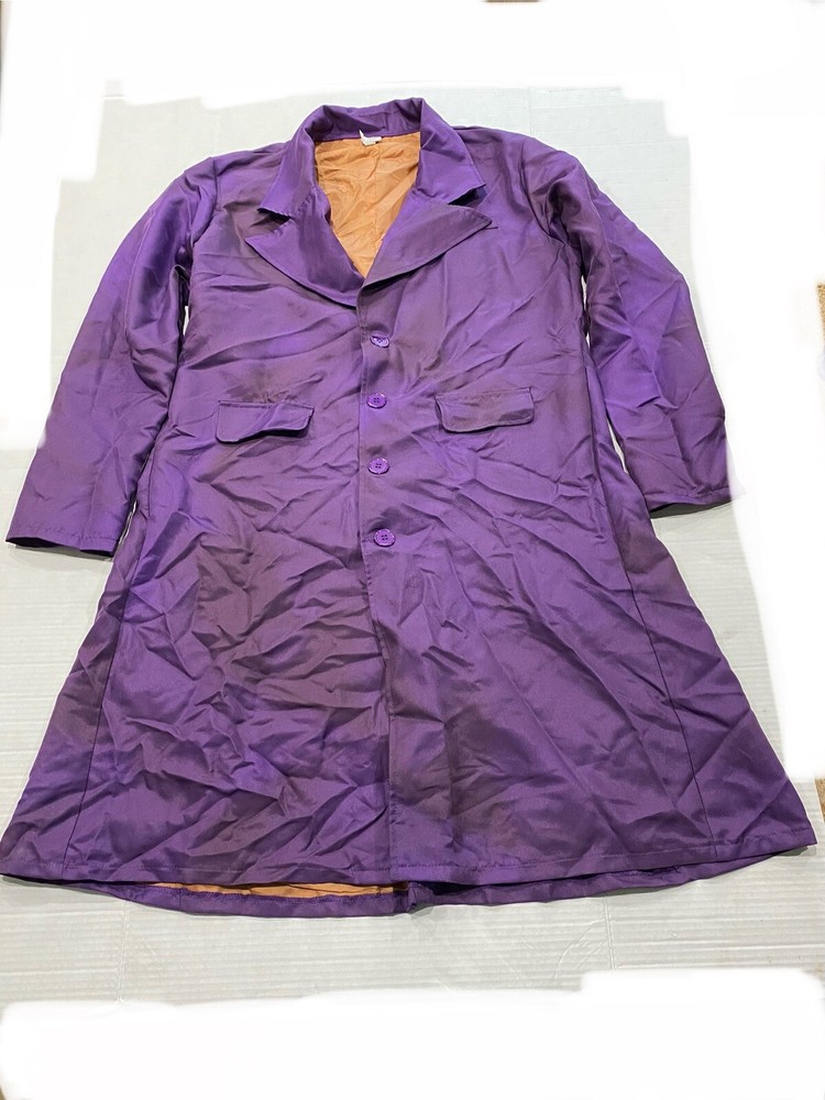 The Dark Knight Trilogy The Joker Coat Purple Halloween Dress Up Trenchcoat L/XL