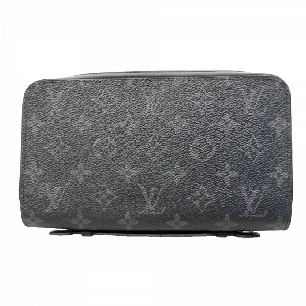 LOUIS VUITTON Monogram Eclipse Zippy XL Long Wallet Black Used