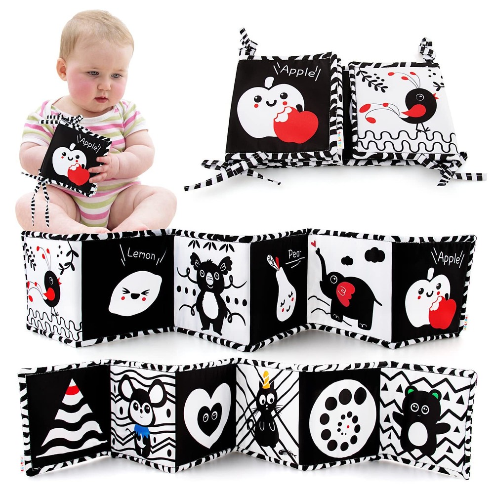 teytoy Black and White High Contrast Baby Book Infant Tummy Time Newborn Toys...