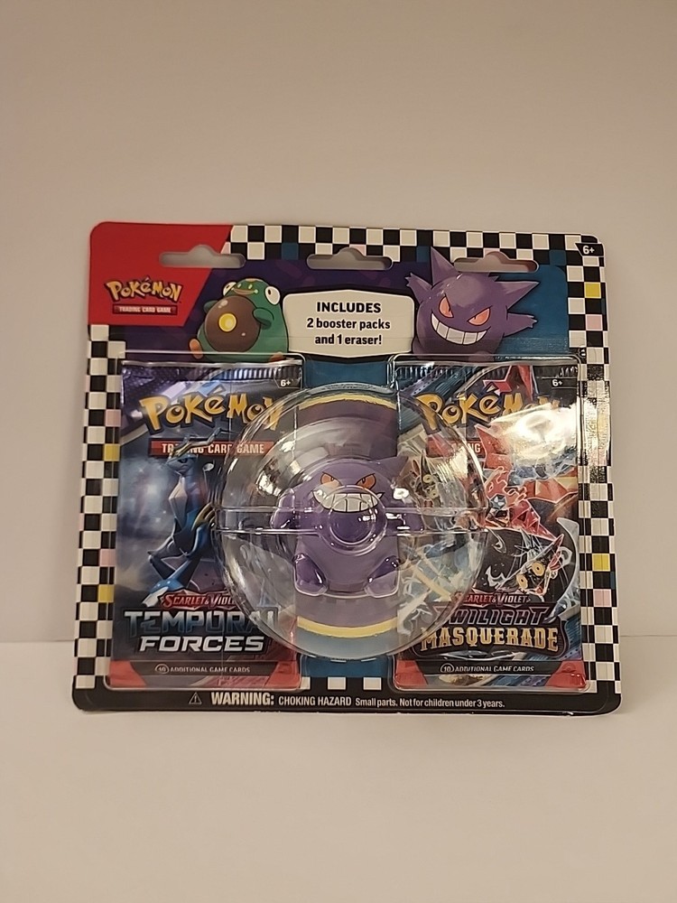 Pokémon Gengar Eraser Blister Pack Sealed with 2 Booster Packs-image
