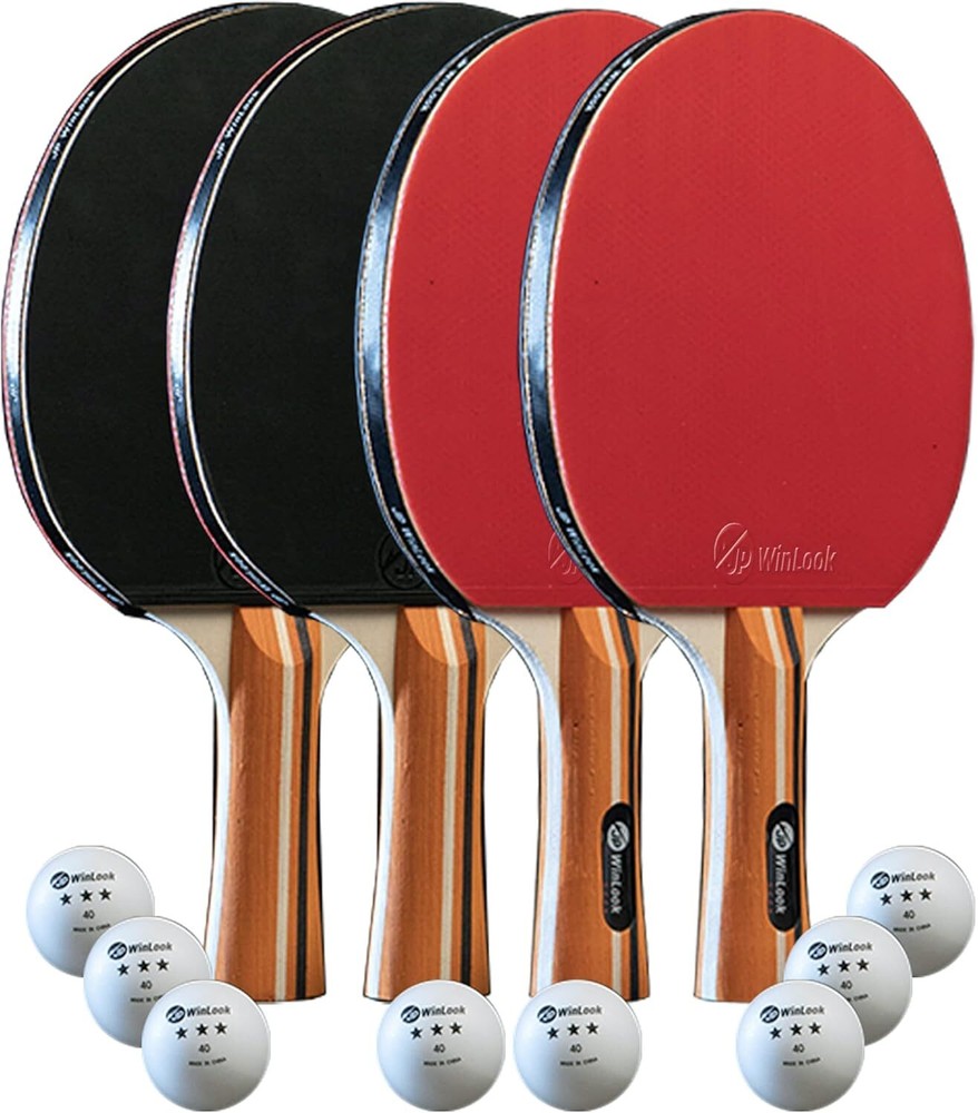 JP WinLook Portable Table Tennis Paddle Set with Ping Pong Balls