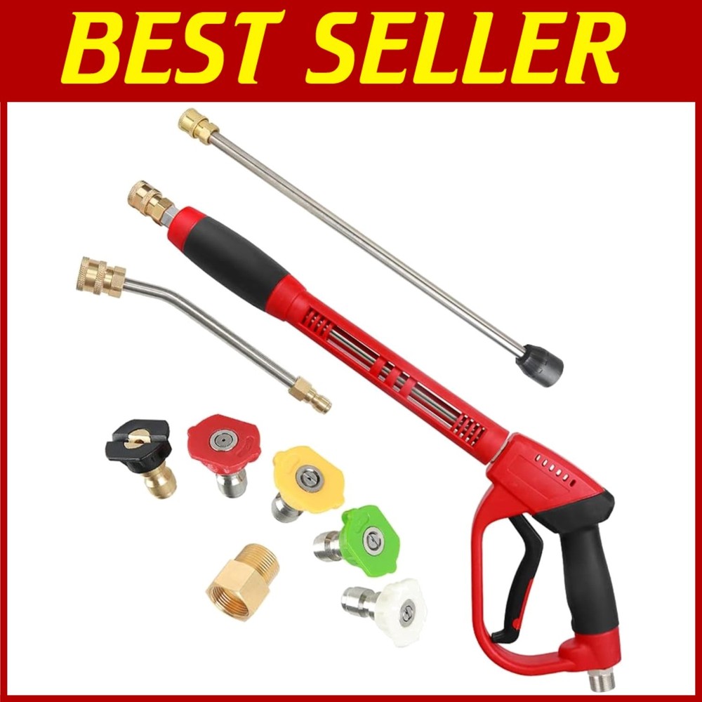 Compact Upgraded 5000 PSI Pressure Washer with 7-Inch Wand and Brass Nozzles