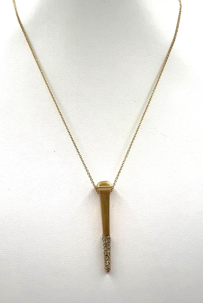 House of Harlow 1960 Gold Rhinestone Pendant Necklace